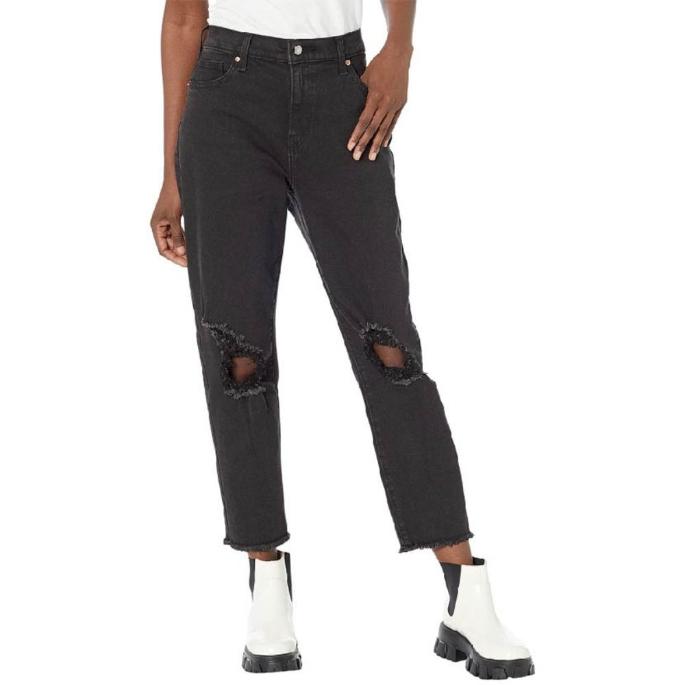 Levi's Black Distressed Raw Hem High Waist 90s Mom Jeans Women's Size 30 / 10